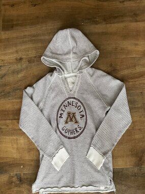Minnesota Gophers Cropped Hoodie Womens Medium Striped Blue 84